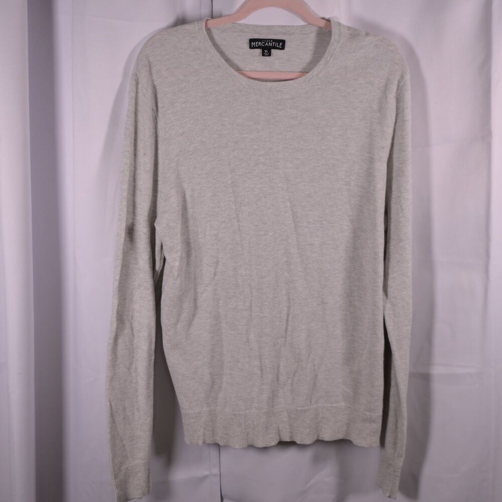 J. Crew Mercantile Gray 100% Cotton Long Sleeve Crewneck Sweater Women's XL‎